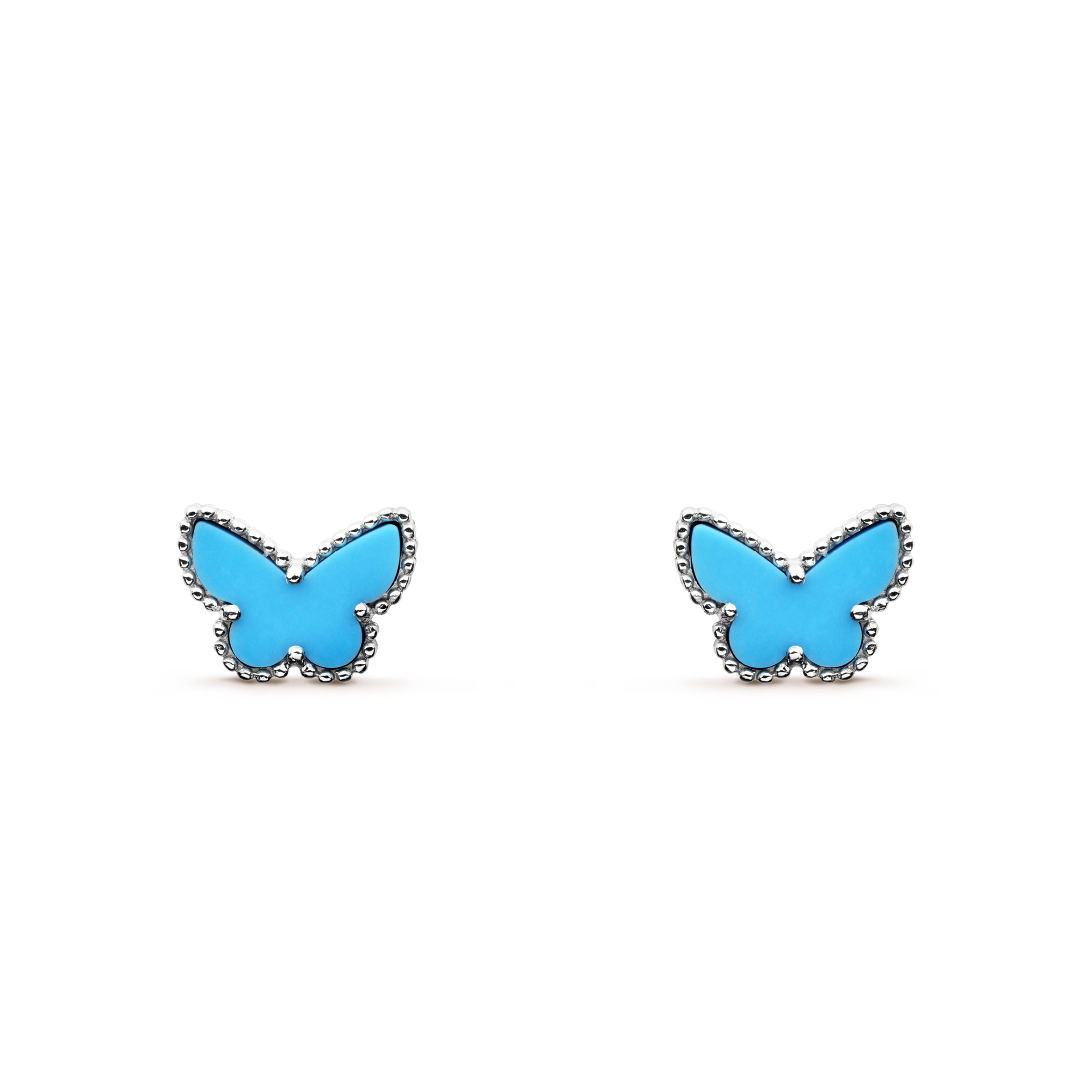 V*N CL*F arpels sweet alhambra butterfly earstuds - white gold, turquoise  vcarn5jn00
